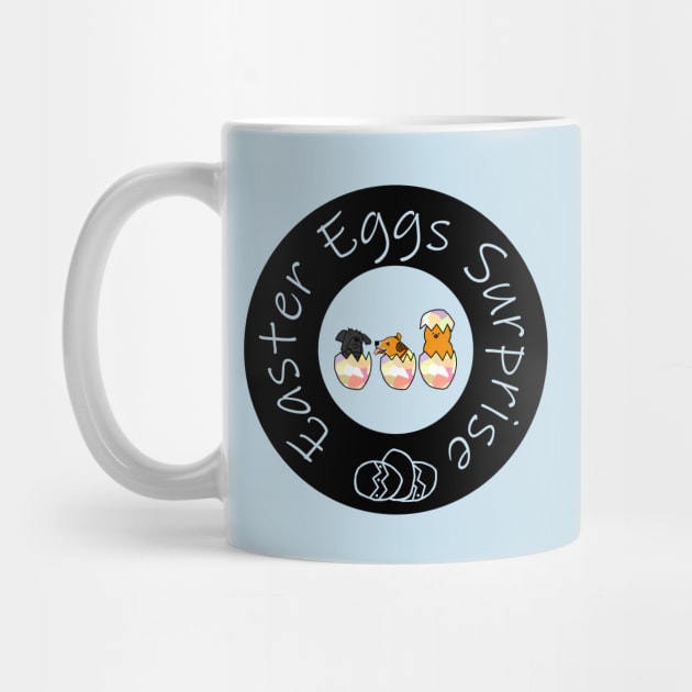 Funny Easter Eggs Surprise with Puppies by ellenhenryart